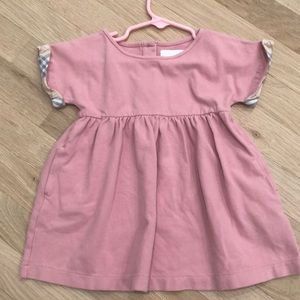 Burberry girls dress with plaid check trim